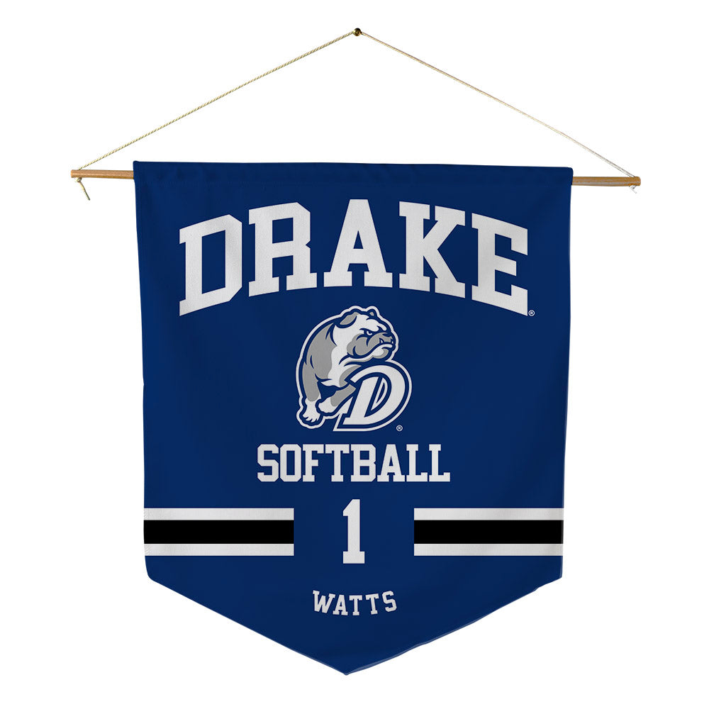 Drake - NCAA Softball : Natalee Watts - Pennant - 18" x 21"-0