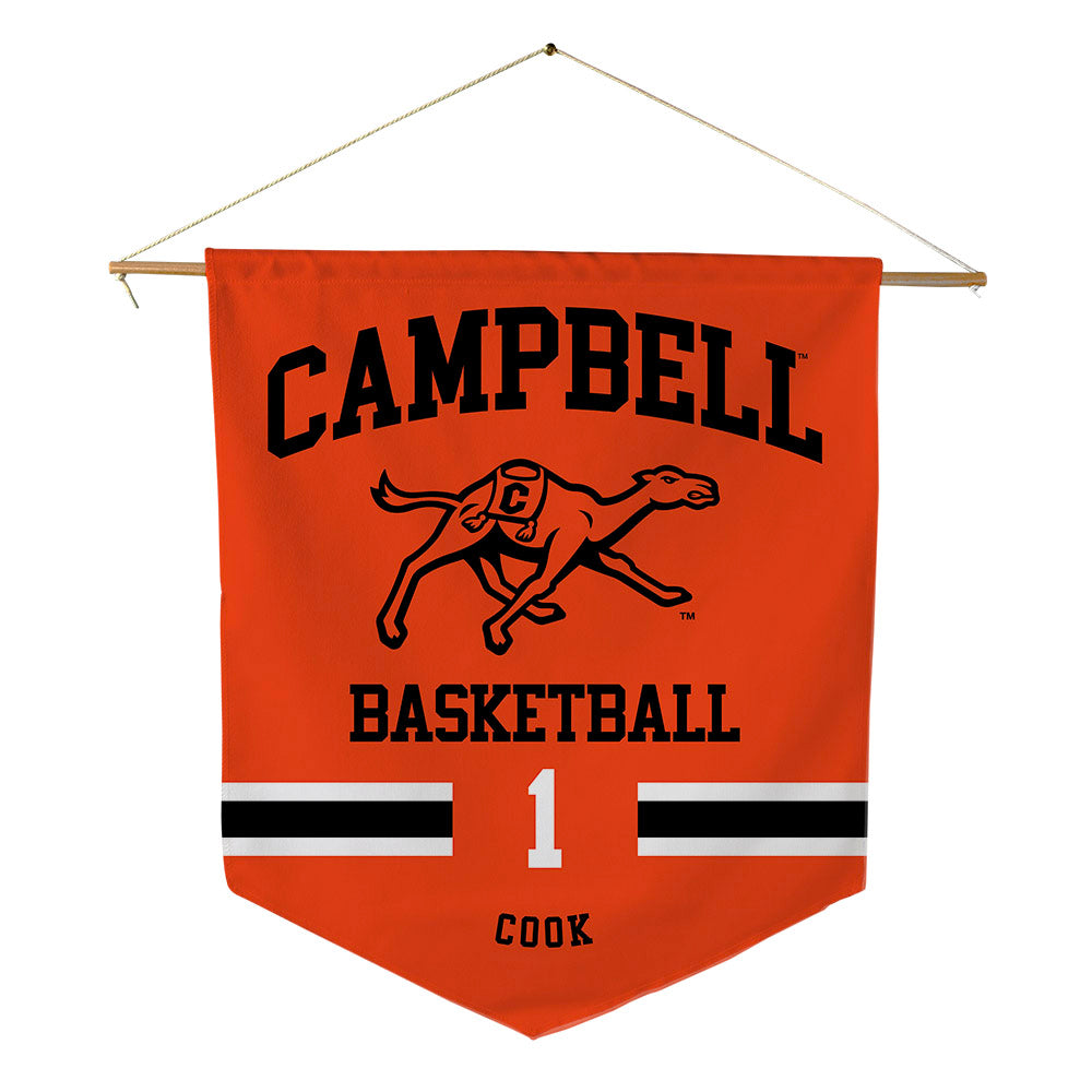 Campbell - NCAA Men's Basketball : Tasos Cook - Pennant - 18" x 21"-0
