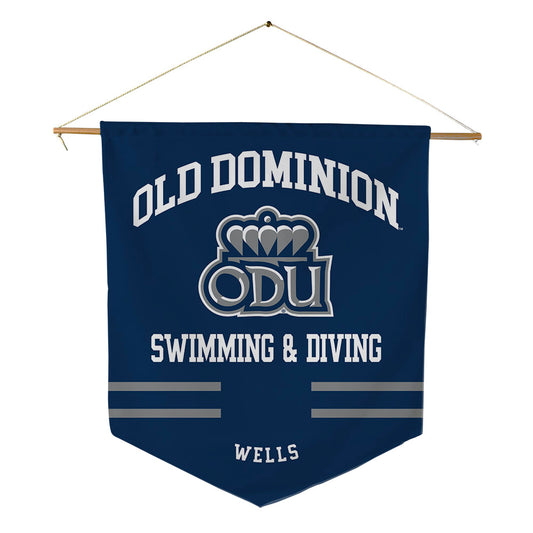 Old Dominion - NCAA Men's Swimming & Diving : Tristen Wells - Pennant - 18" x 21"-0