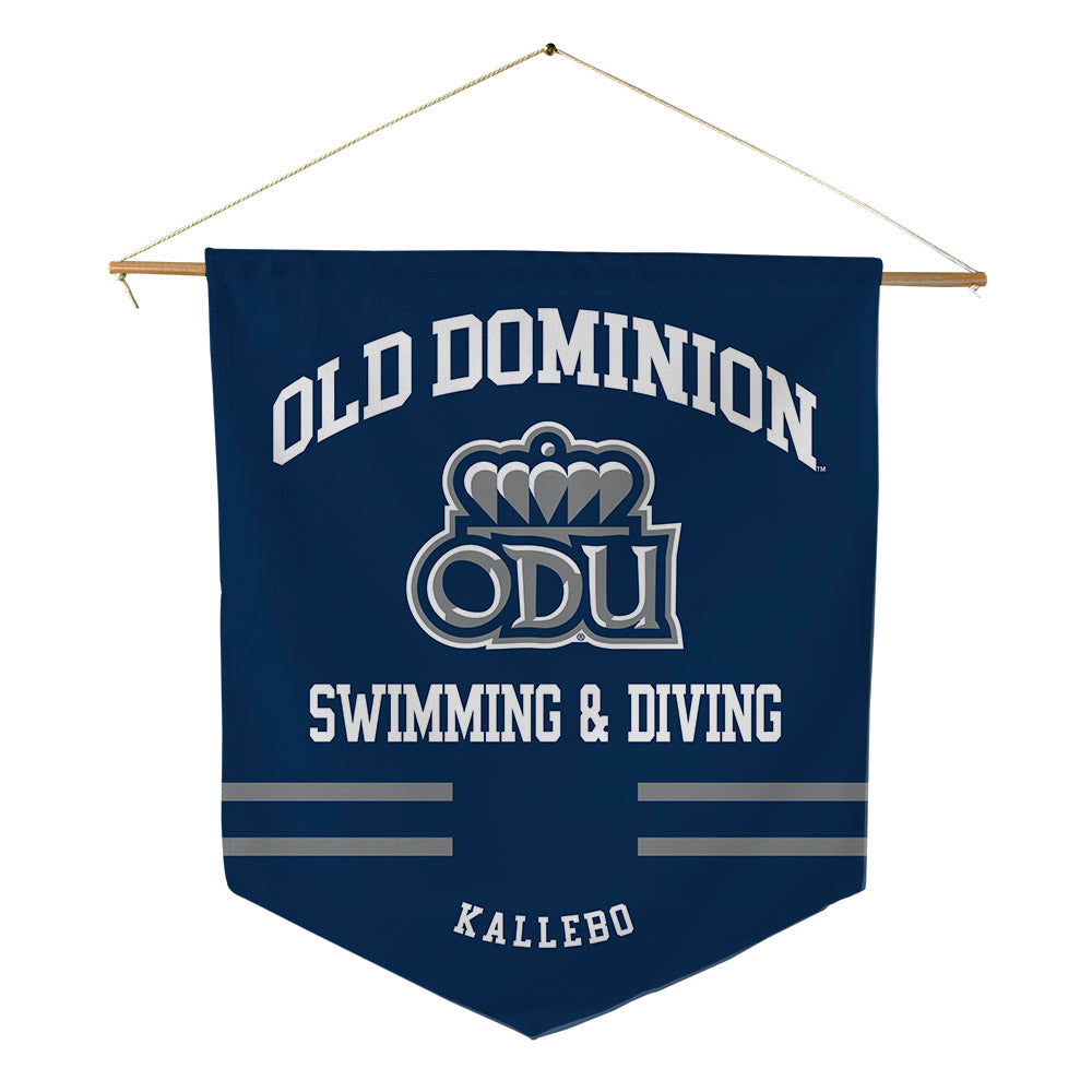 Old Dominion - NCAA Women's Swimming & Diving : Linnea Kallebo - Pennant - 18" x 21"-0