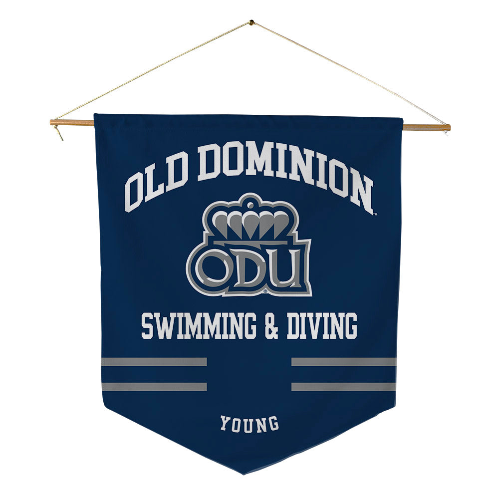 Old Dominion - NCAA Men's Swimming & Diving : Robby Young - Pennant - 18" x 21"-0