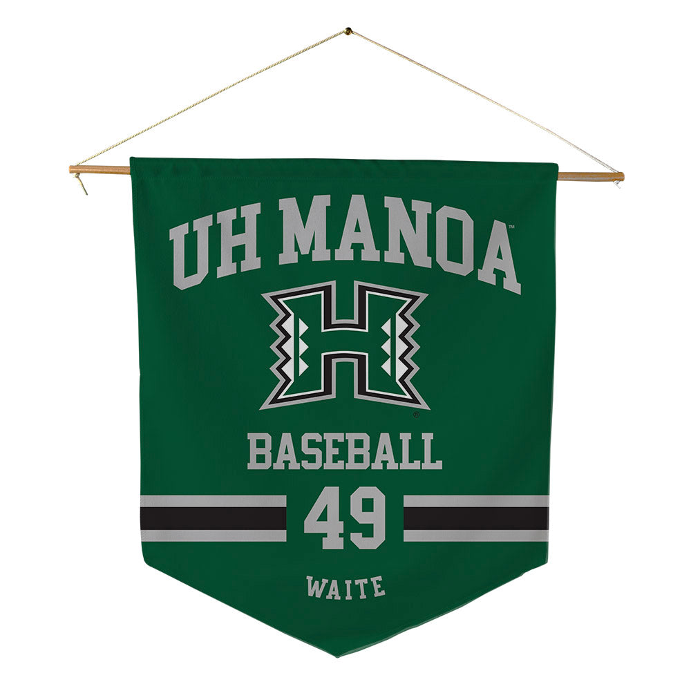 Hawaii - NCAA Baseball : Dylan Waite - Pennant - 18" x 21"-0