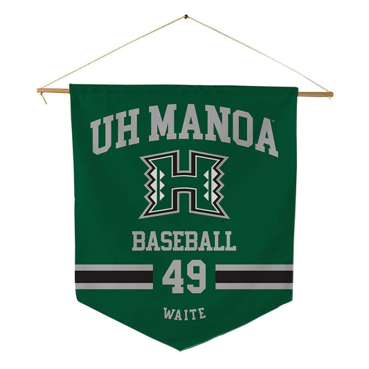 Hawaii - NCAA Baseball : Dylan Waite - Pennant - 18" x 21"-0