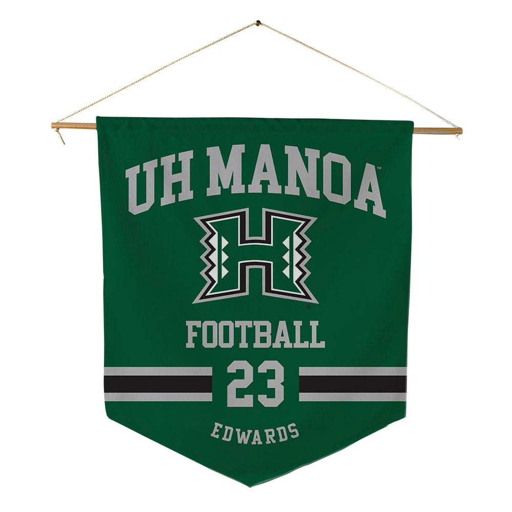 Hawaii - NCAA Football : Virdel Edwards - Pennant - 18" x 21"-0