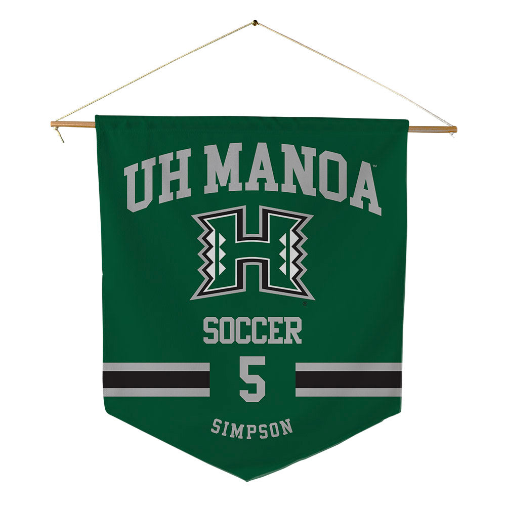 Hawaii - NCAA Women's Soccer : Riley Simpson - Pennant - 18" x 21"-0