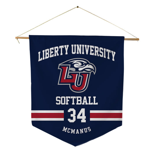Liberty - NCAA Softball : Haley McManus - Pennant - 18" x 21"-0
