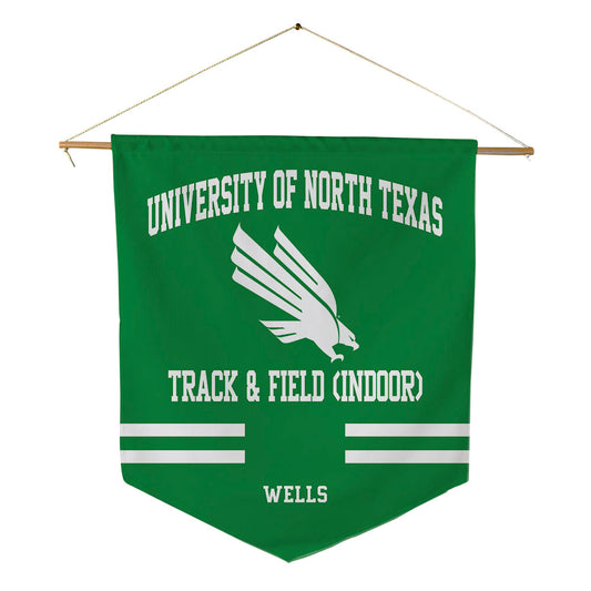 North Texas - NCAA Men's Track & Field : Damian Wells - Pennant - 18" x 21"-0
