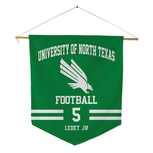 North Texas - NCAA Football : Quincy Ledet Jr - Pennant - 18" x 21"-0