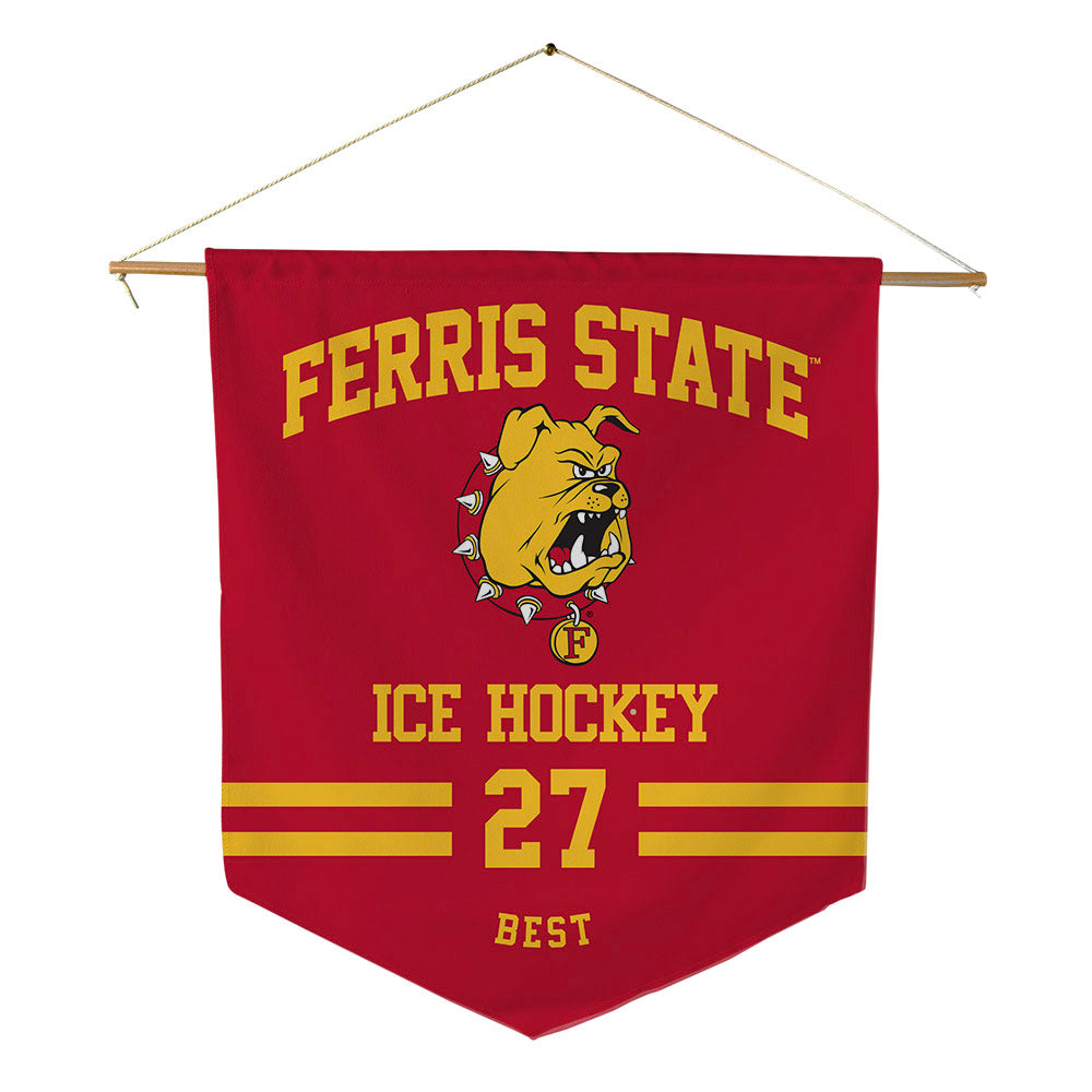 Ferris State - NCAA Men's Ice Hockey : Gavin Best - Pennant - 18" x 21"-0