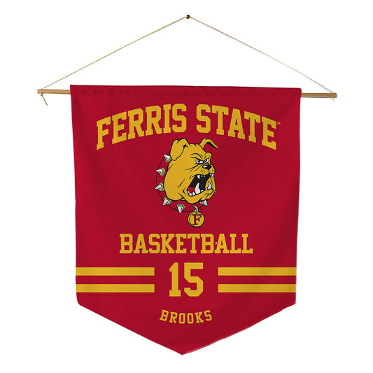 Ferris State - NCAA Men's Basketball : Jorden Brooks - Pennant - 18" x 21"-0