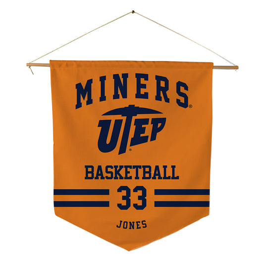 UTEP - NCAA Men's Basketball : Elijah Jones - Pennant - 18" x 21"-0