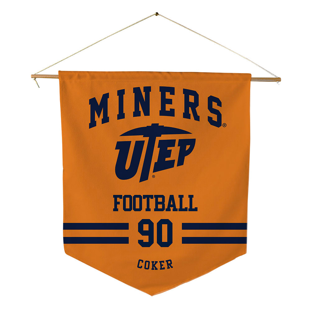 UTEP - NCAA Football : Ashton Coker - Pennant - 18" x 21"-0