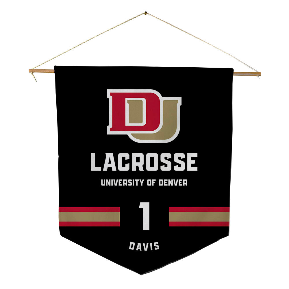 DU - NCAA Men's Lacrosse : Brody Davis - Pennant - 18" x 21"-0