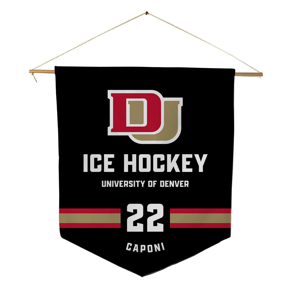 DU - NCAA Men's Ice Hockey : Connor Caponi - Pennant - 18" x 21"-0