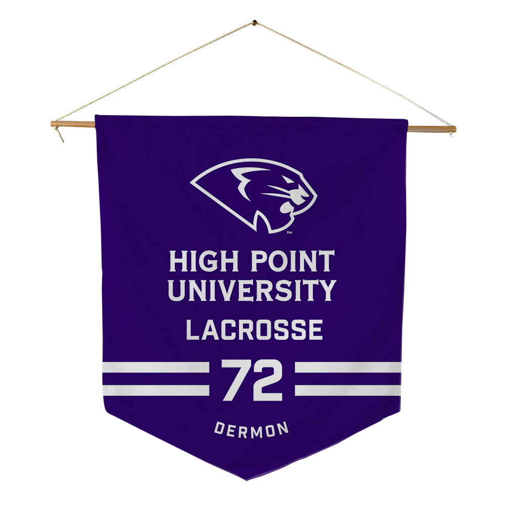 High Point - NCAA Men's Lacrosse : Luke Dermon - Pennant - 18" x 21"-0