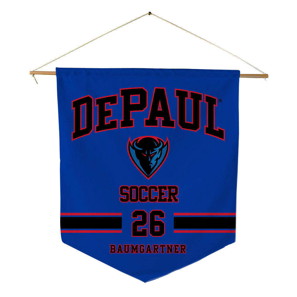 DePaul - NCAA Men's Soccer : Christian Baumgartner - Pennant - 18" x 21"-0
