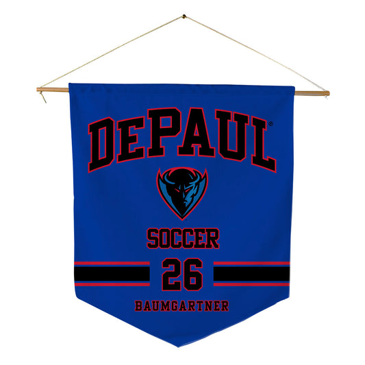 DePaul - NCAA Men's Soccer : Christian Baumgartner - Pennant - 18" x 21"-0