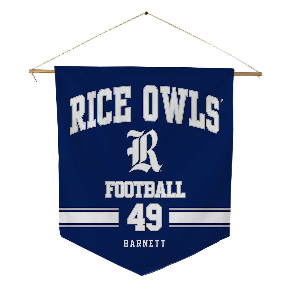 Rice - NCAA Football : Micah Barnett - Pennant - 18" x 21"-0
