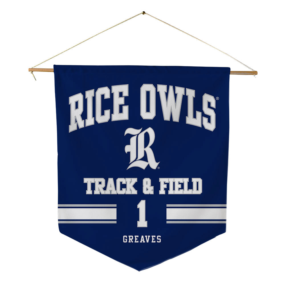 Rice - NCAA Men's Track & Field : Jack Greaves - Pennant - 18" x 21"-0