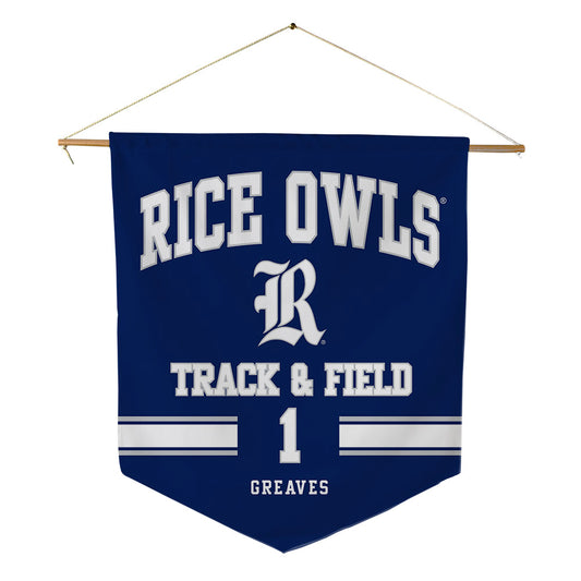 Rice - NCAA Men's Track & Field : Jack Greaves - Pennant - 18" x 21"-0