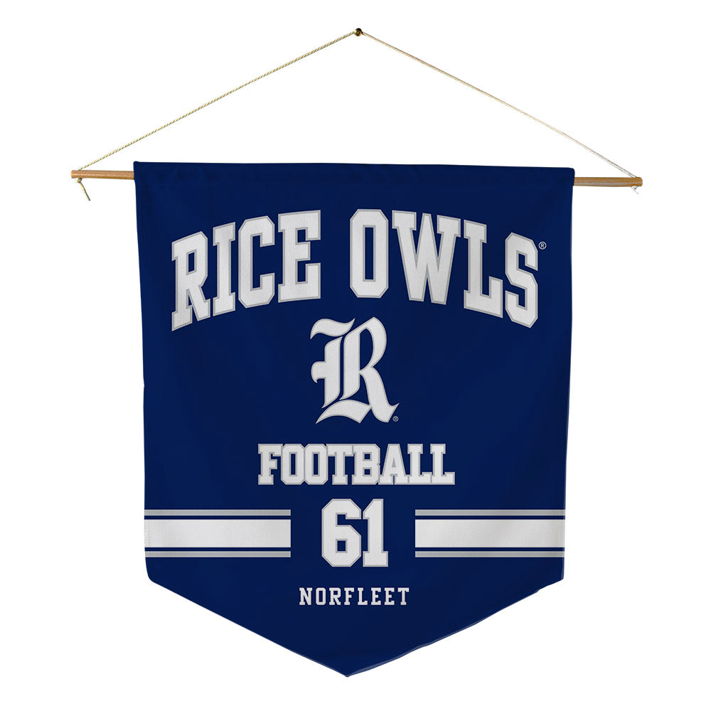 Rice - NCAA Football : Trace Norfleet - Pennant - 18" x 21"-0