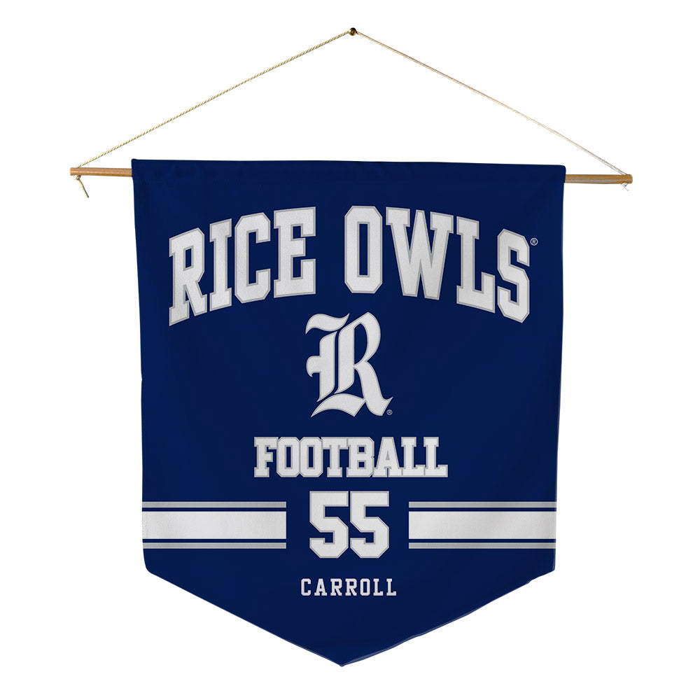 Rice - NCAA Football : De'Braylon Carroll - Pennant - 18" x 21"-0