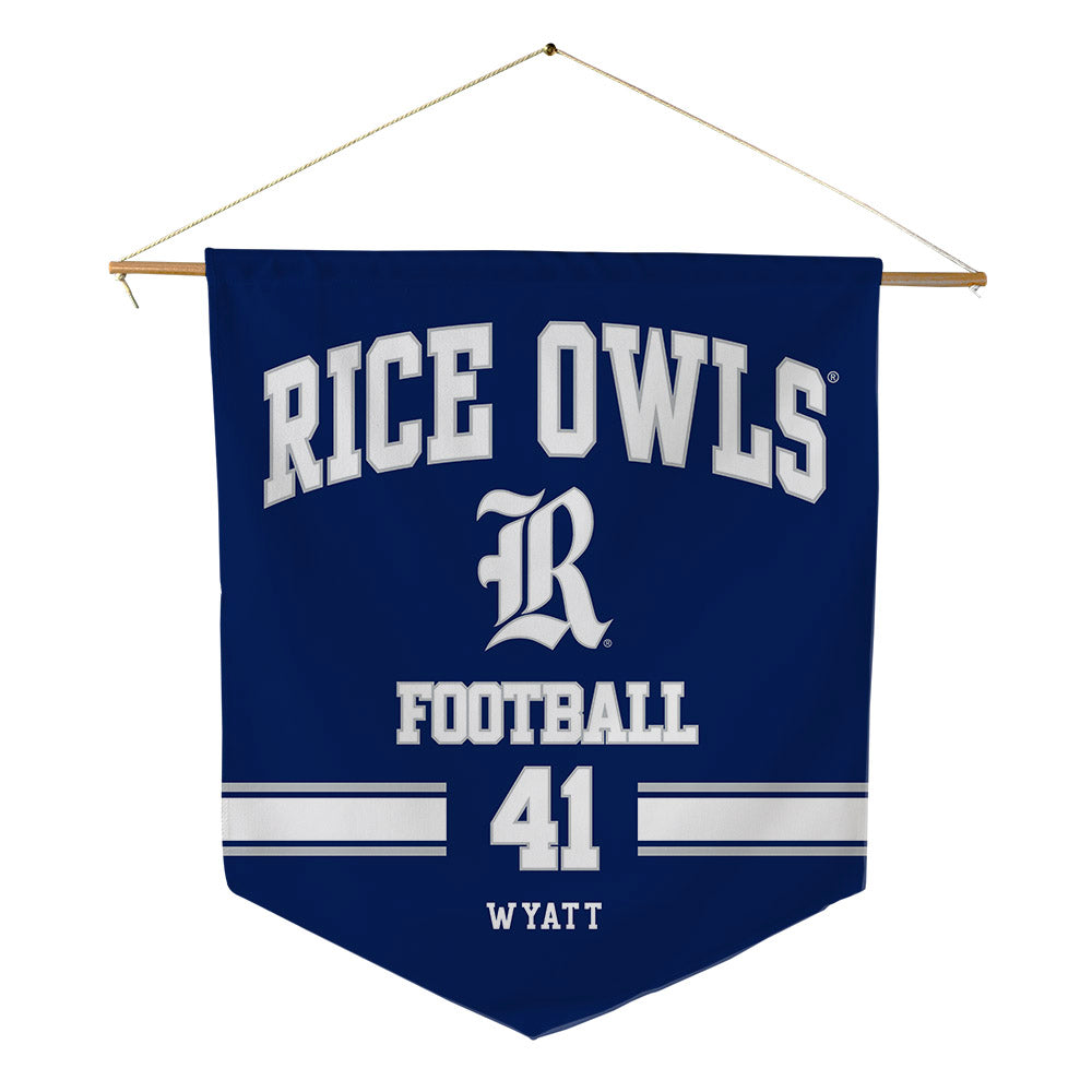 Rice - NCAA Football : Plae Wyatt - Pennant - 18" x 21"-0