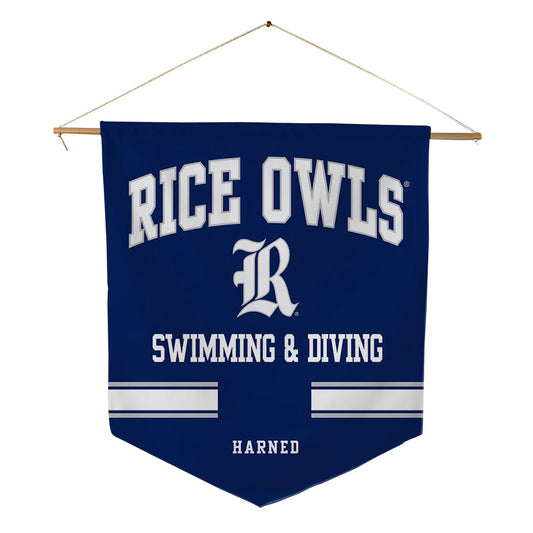 Rice - NCAA Women's Swimming & Diving : Antonina Harned - Pennant - 18" x 21"-0