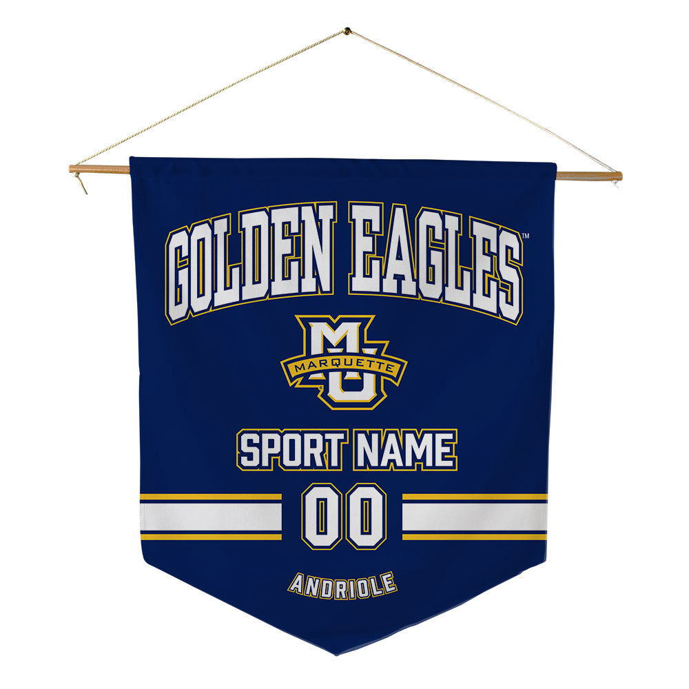 Marquette - NCAA Men's Lacrosse : Thomas Andriole - Pennant - 18" x 21"-0