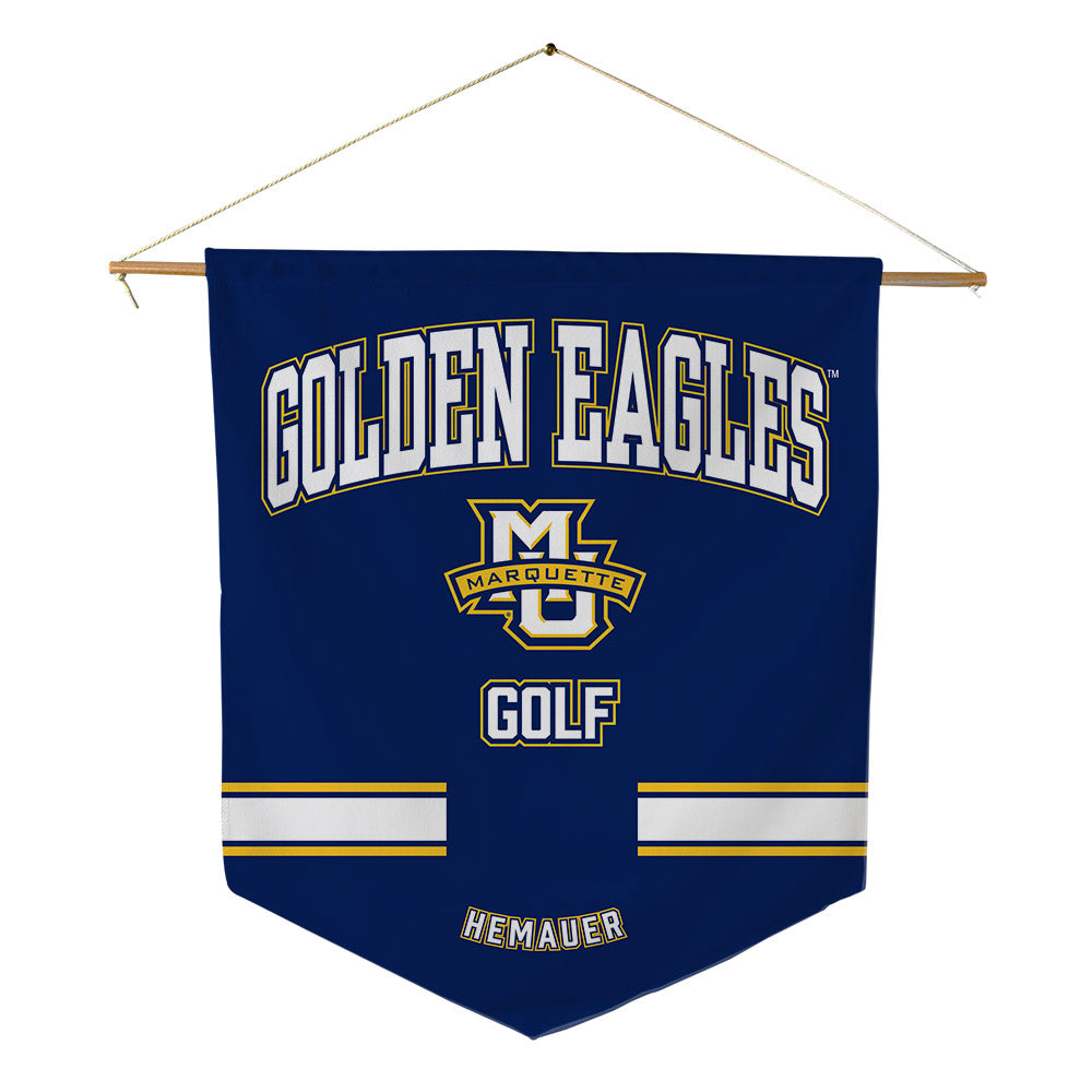 Marquette - NCAA Men's Golf : William Hemauer - Pennant - 18" x 21"-0