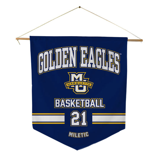Marquette - NCAA Men's Basketball : Ian Miletic - Pennant - 18" x 21"-0