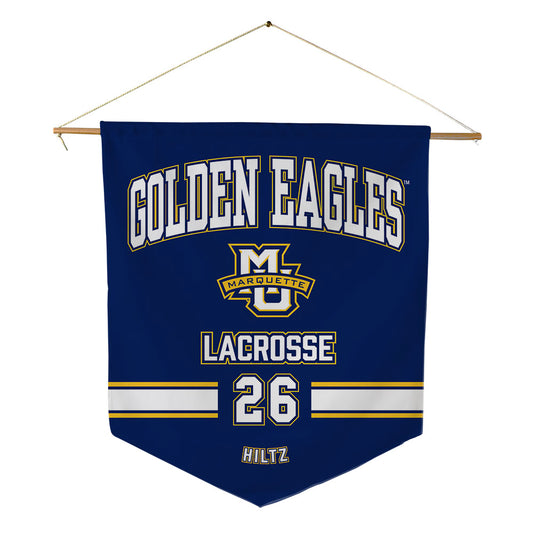 Marquette - NCAA Men's Lacrosse : Hayden Hiltz - Pennant - 18" x 21"-0
