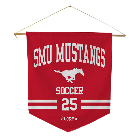 SMU - NCAA Men's Soccer : Luis Flores - Pennant - 18" x 21"-0
