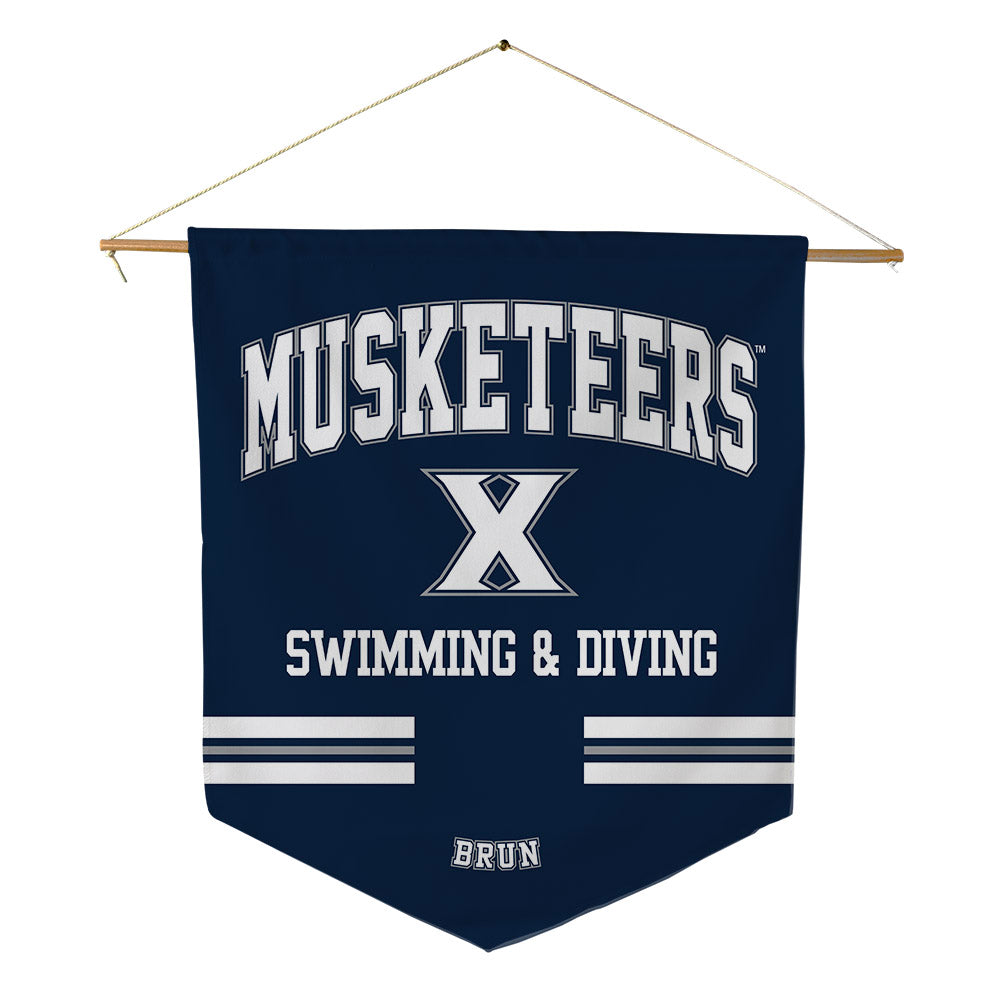 Xavier - NCAA Men's Swimming & Diving : Truman Brun - Pennant - 18" x 21"-0