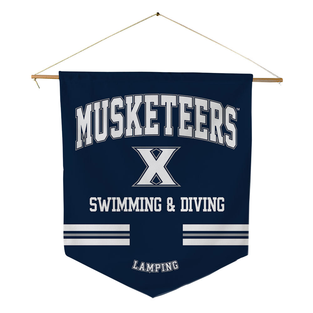 Xavier - NCAA Men's Swimming & Diving : Adam Lamping - Pennant - 18" x 21"-0
