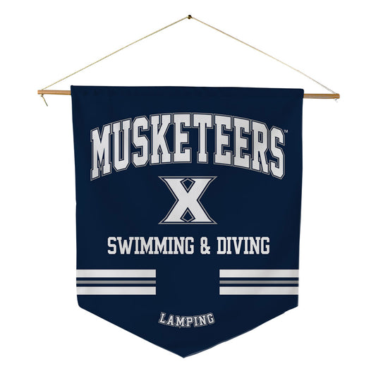 Xavier - NCAA Men's Swimming & Diving : Adam Lamping - Pennant - 18" x 21"-0