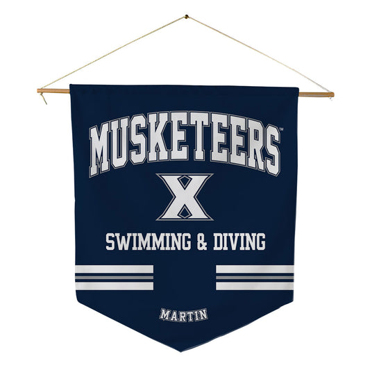 Xavier - NCAA Men's Swimming & Diving : Joshua Martin - Pennant - 18" x 21"-0