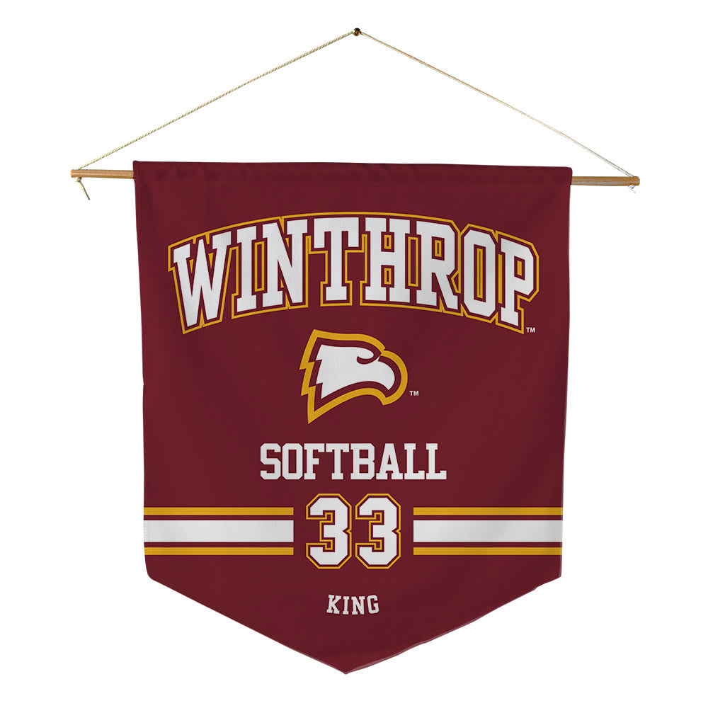 Winthrop - NCAA Softball : Aspen King - Pennant - 18" x 21"-0