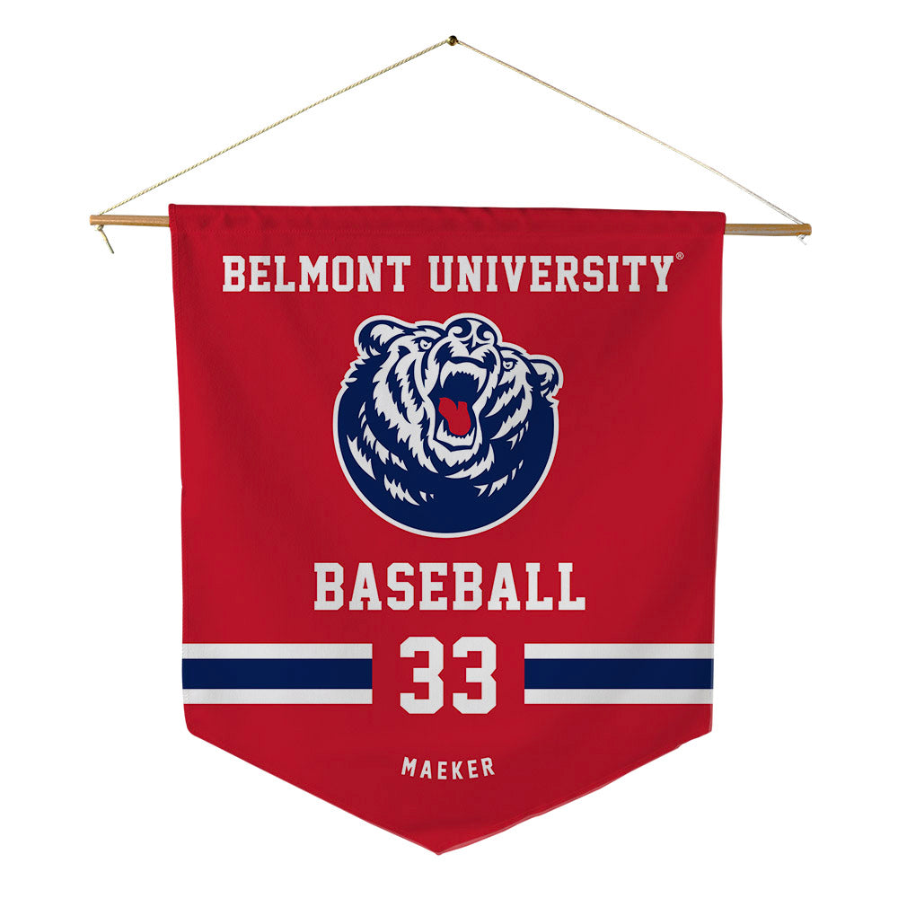Belmont - NCAA Baseball : Trey Maeker - Pennant - 18" x 21"-0
