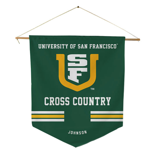 USFCA - NCAA Men's Cross Country : Herbie Johnson - Pennant - 18" x 21"-0