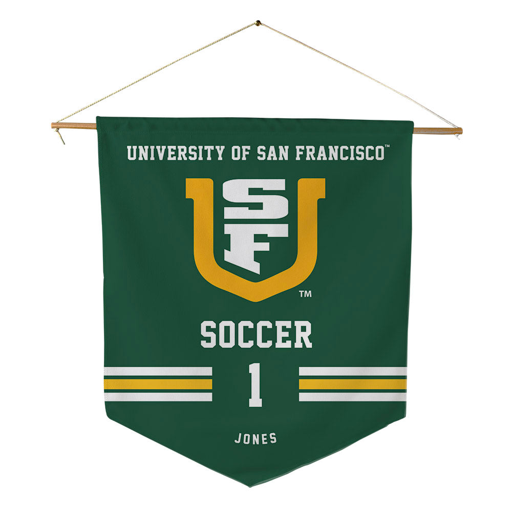 USFCA - NCAA Men's Soccer : Lucas Jones - Pennant - 18" x 21"-0