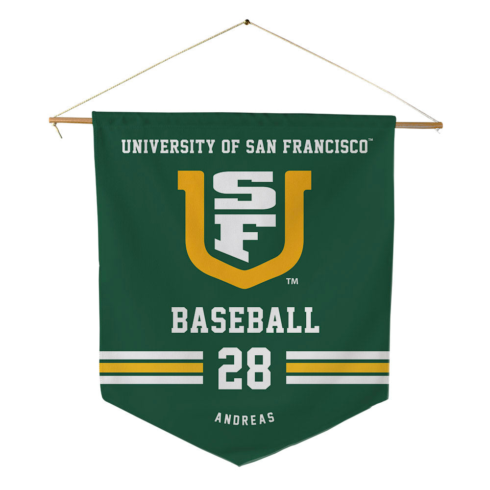 USFCA - NCAA Baseball : Jake Andreas - Pennant - 18" x 21"-0