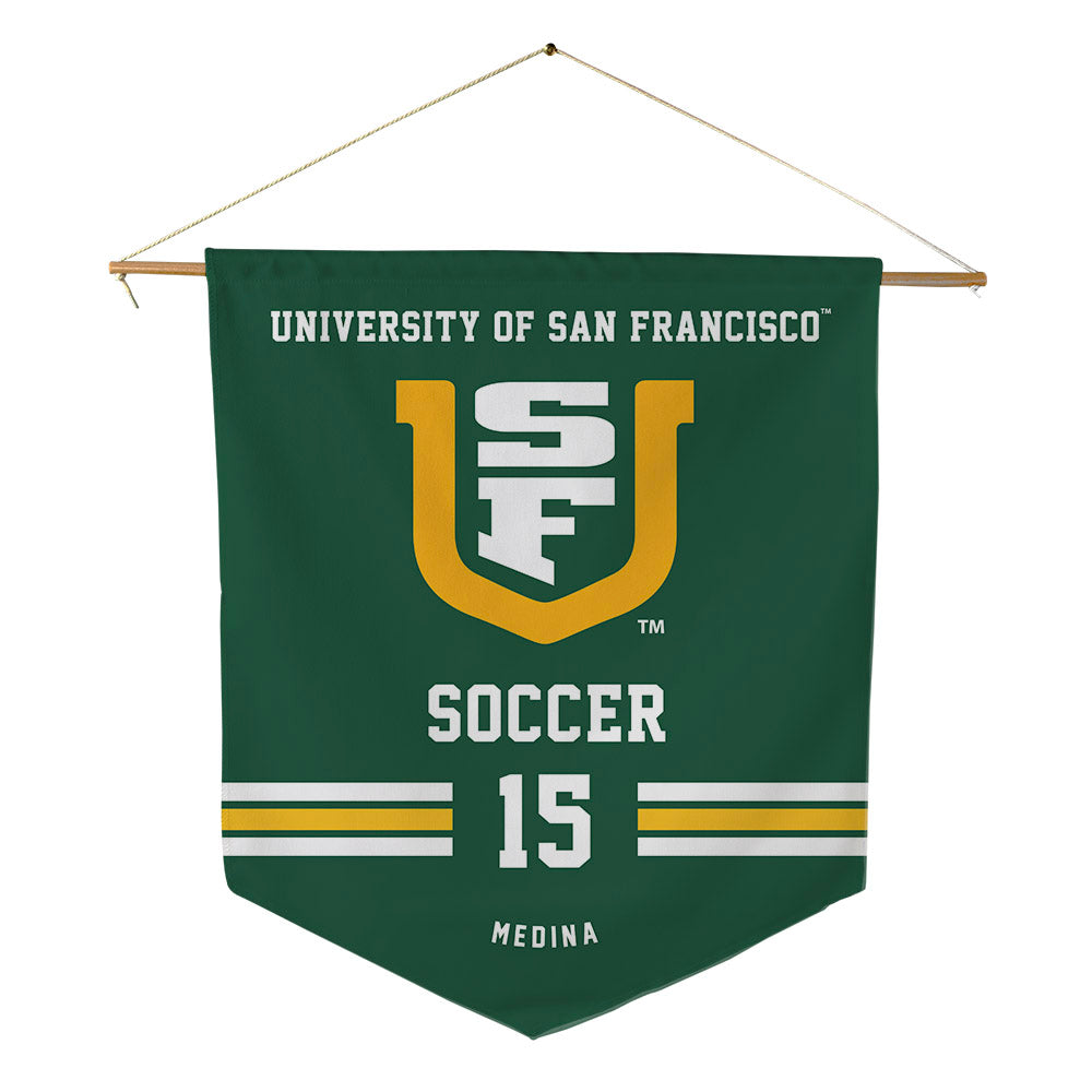 USFCA - NCAA Men's Soccer : Adrian Medina - Pennant - 18" x 21"-0