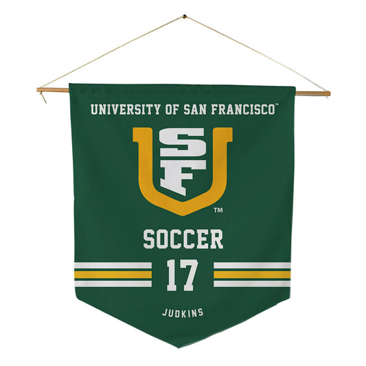 USFCA - NCAA Men's Soccer : Jaggar Judkins - Pennant - 18" x 21"-0