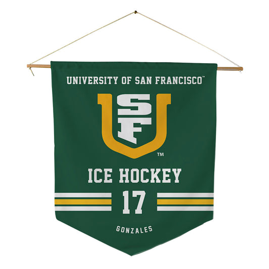USFCA - NCAA Men's Ice Hockey : Thomas Gonzales - Pennant - 18" x 21"-0