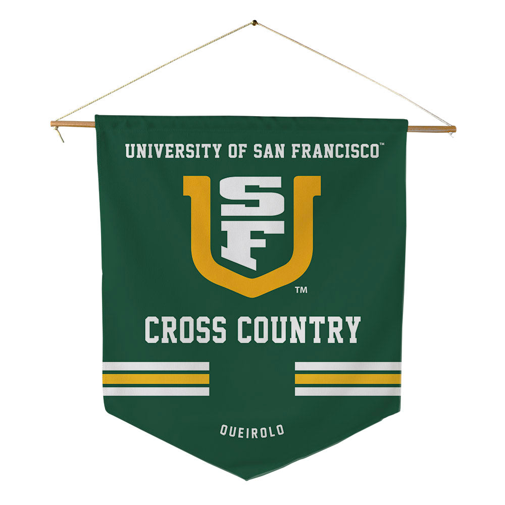 USFCA - NCAA Men's Cross Country : Enzo Queirolo - Pennant - 18" x 21"-0