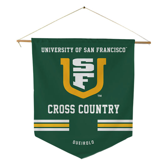 USFCA - NCAA Men's Cross Country : Enzo Queirolo - Pennant - 18" x 21"-0