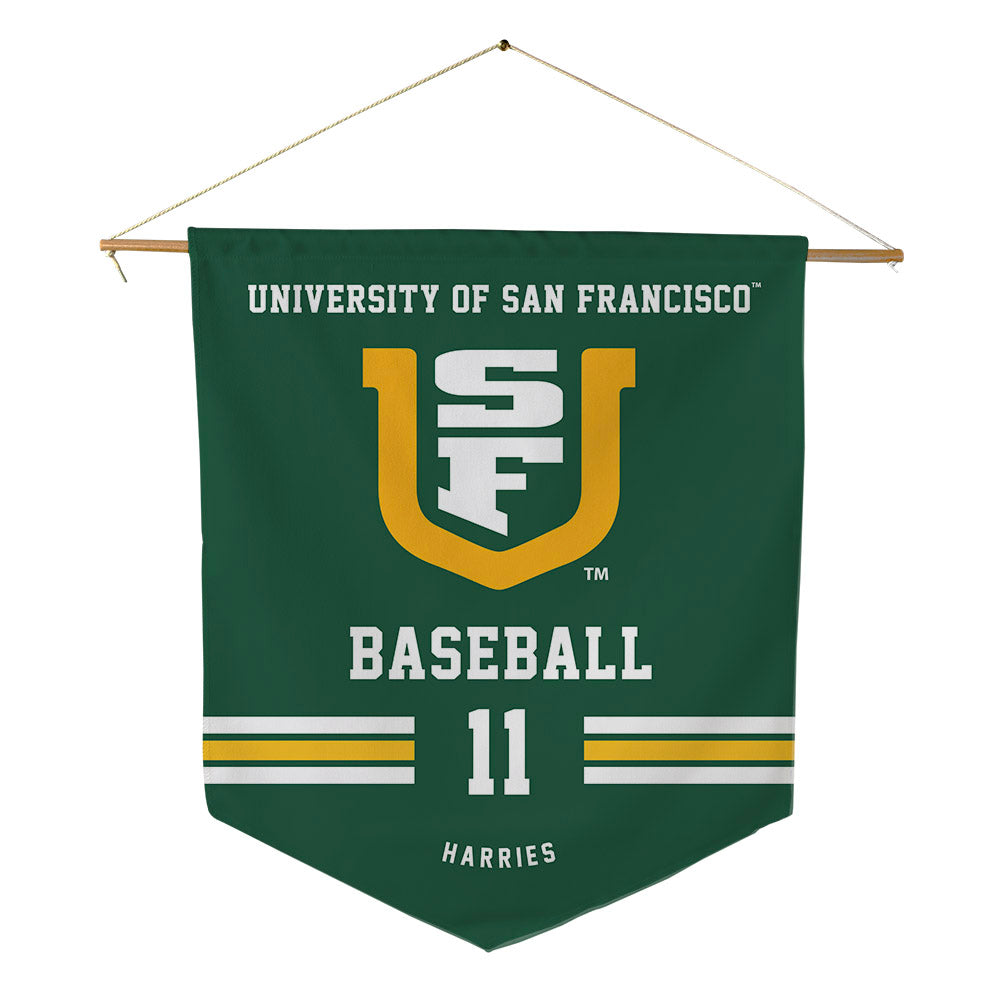 USFCA - NCAA Baseball : Tyler Harries - Pennant - 18" x 21"-0
