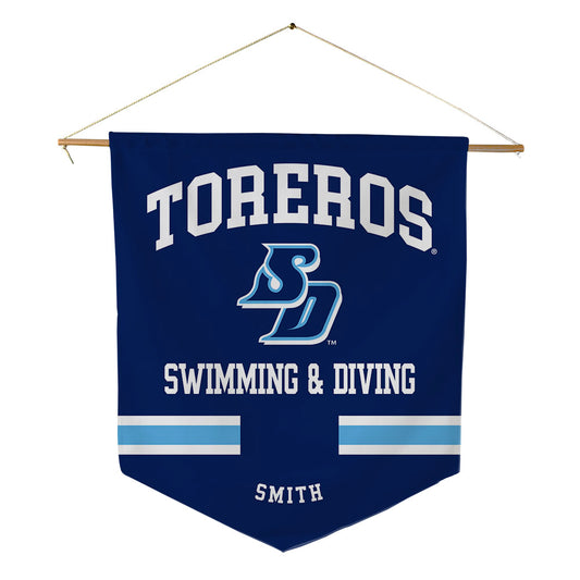 San Diego - NCAA Men's Swimming & Diving : Gwendolyn Smith - Pennant - 18" x 21"-0