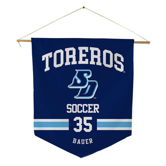 San Diego - NCAA Men's Soccer : Mathias Bauer - Pennant - 18" x 21"-0